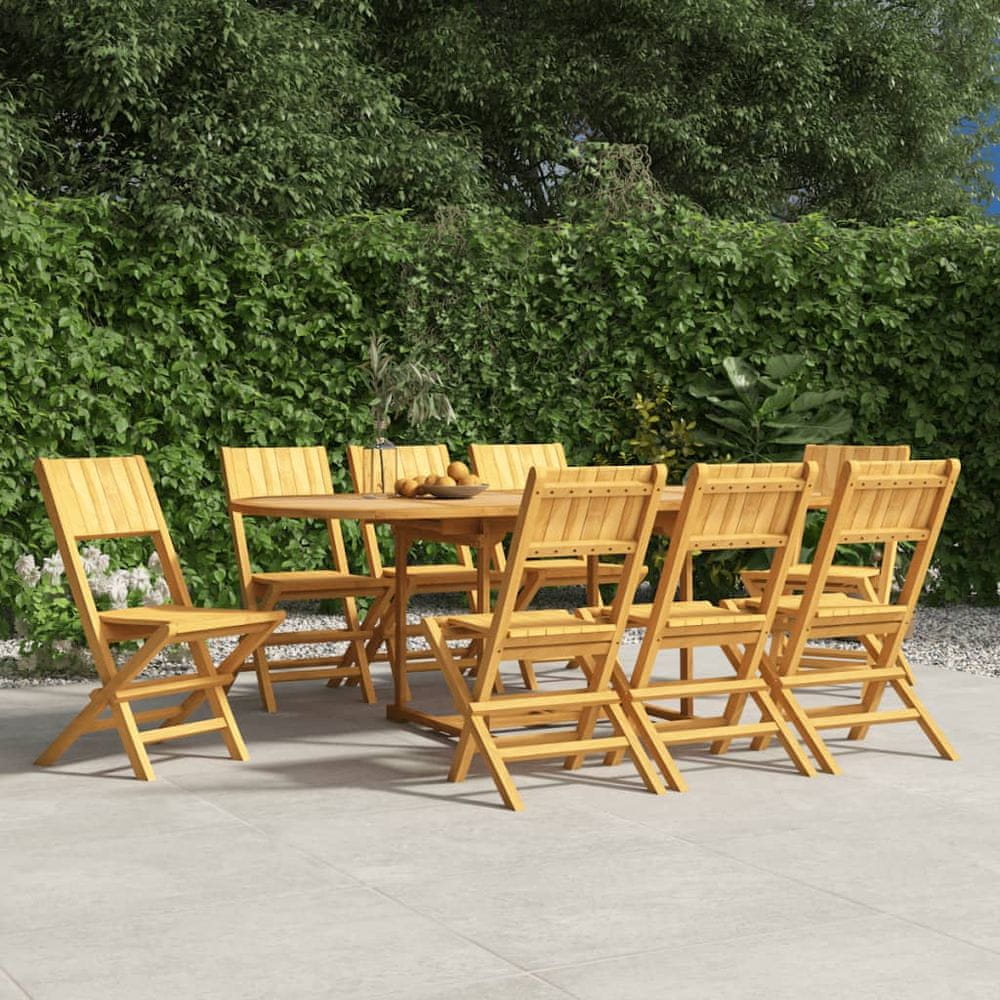 Vidaxl Skladacie záhradné stoličky 8 ks 47x61x90 tíkový masív